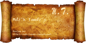 Mák Tamás névjegykártya